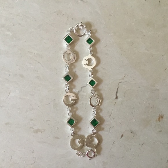 Sale $49 Firm! Sterling Claddagh Charm & Green Cz Bracelet - Picture 14 of 17